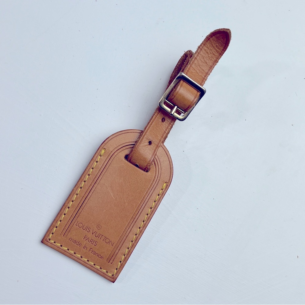 Louis Vuitton Tan Leather Luggage Tag